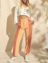 PAPERMOON DANIELLE SPLIT PANEL PANTS IN CORAL