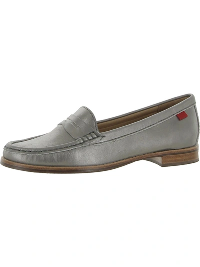 Marc Joseph East Village Womens Padded Insole Slip On Penny Loafers In Grey