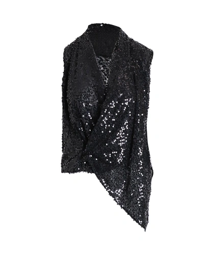 Victoria Beckham Symmetric Top In Black Sequin