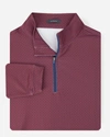 TURTLESON MEN'S NATE QUATER ZIP PULLOVER IN NAVY/RED