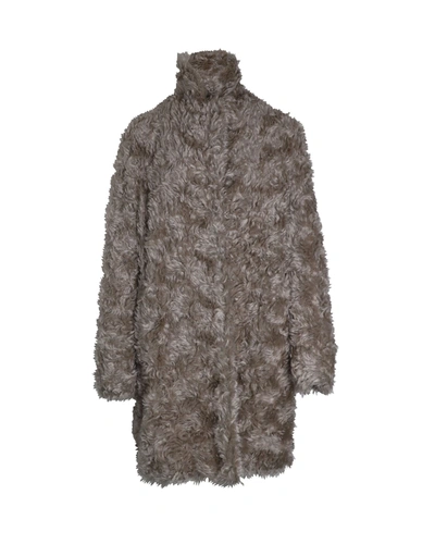 Stella Mccartney Faux Fur Coat In Beige Mohair