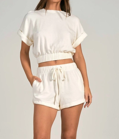 Elan Lexy Top In Ivory In Multi