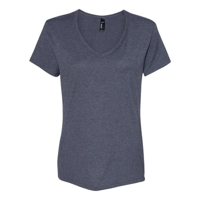 Hanes Perfect-t Womens V-neck T-shirt In Blue