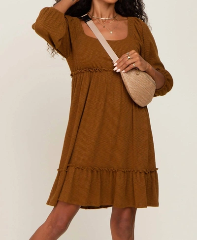 Gilli Copper Knit Dress In Mocha In Brown
