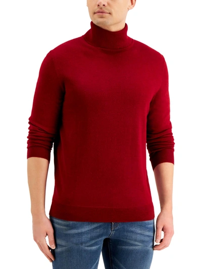 Club Room Mens Pullover Office Turtleneck Sweater In Red