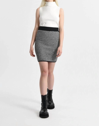 Molly Bracken Knit Mini Skirt In Black In White