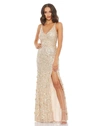 MAC DUGGAL SEQUINED STRAPPY SLEEVELESS GOWN
