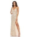 Mac Duggal Ieena Sequined Strappy Slip Dress In Gold