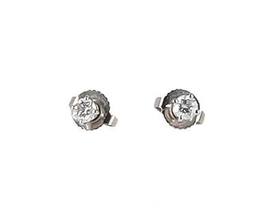 Tiffany & Co Diamond Stud Earrings In White Gold Metal In Silver