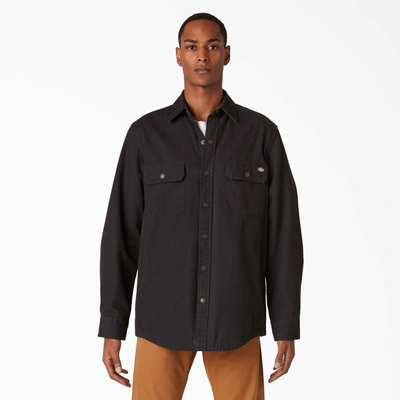 Dickies Duck Flannel-lined Shirt In Black