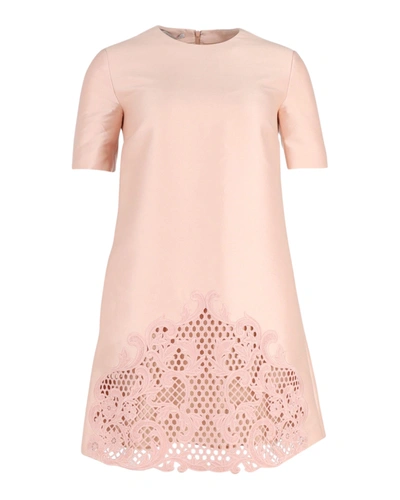 Stella Mccartney Lace Shift Dress In Pink Cotton