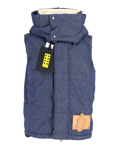 Moncler X Jw Anderson Dalby Padded Vest In Blue Cotton Denim