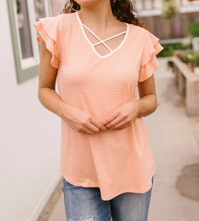 Hailey & Co Out Of Town Top In Apricot In Pink
