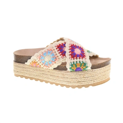 Dirty Laundry Plays Crochet Platform Sandal In Natural In White