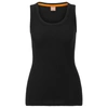 Hugo Boss Scoop-neck Top With Logo Embroidery In Black