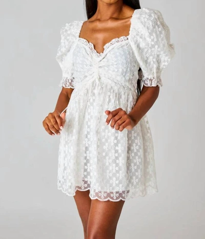 Buddylove Colby Dress In Ivory Eyelet In White