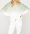 HAILEY & CO OMBRE SWEATER IN OMBRE GREEN AND WHITE