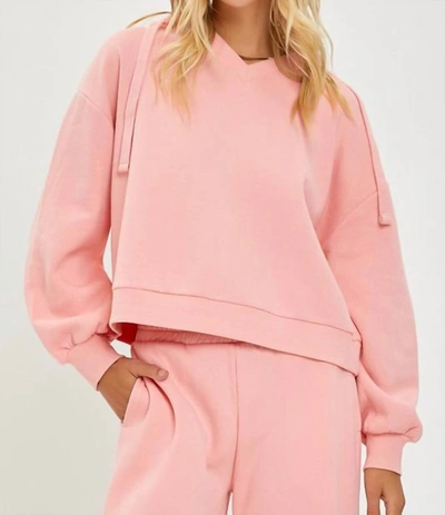 Risen Oversized Hoodie Shirt In Blush In Pink