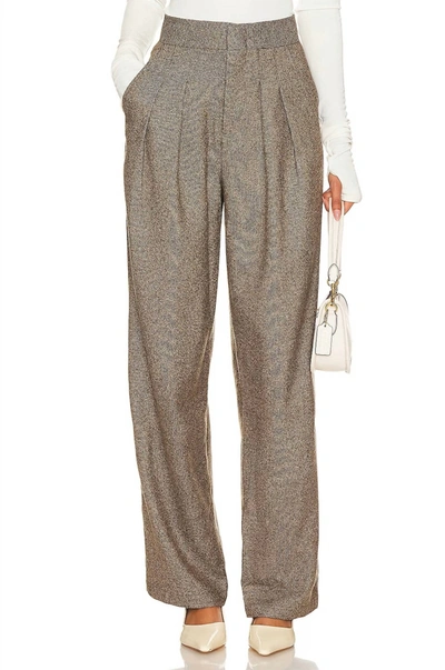 Sophie Rue Wick Double Pleat Trouser In Brown Tweed