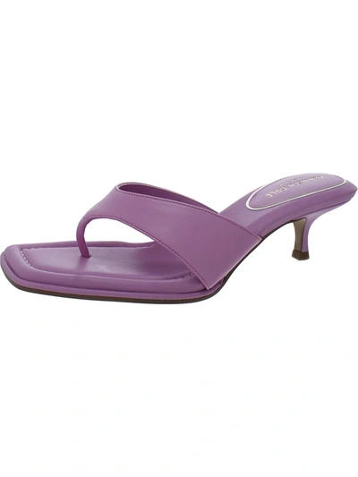 Kenneth Cole New York Geneva Womens Leather Dressy Slide Sandals In Purple