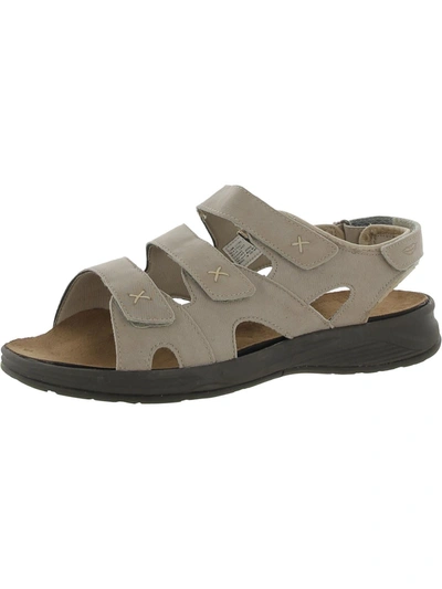 Barefoot Freedom Bayou Womens Leather Ankle Strap Sport Sandals In Grey