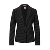 Hugo Boss Single-breasted Jacket In Striped Stretch Wool In Black