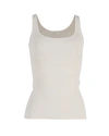 TOTÊME TOTEME RIBBED STRETCH TANK TOP IN BEIGE ORGANIC COTTON