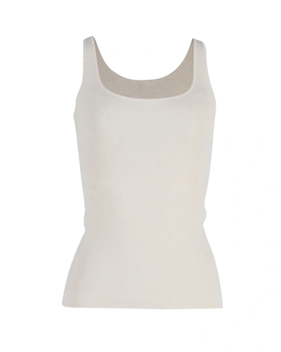 Totême Toteme Ribbed Stretch Tank Top In Beige Organic Cotton