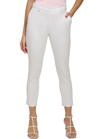 Dkny The Essex Womens Ankle Slim Leg Dress Pants In Ivory