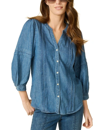 J.mclaughlin Laramie Linen-blend Blouse In Multi