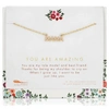 LUCKY FEATHER WOMEN'S "MAMA" YOU ARE AMAZING NECKLACE IN GOLD