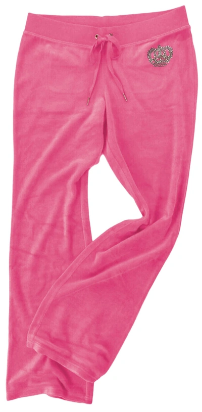 Juicy Couture Velour Del Rey Pant In Raspberry Pink
