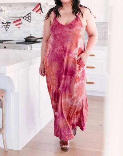 Ninexis Saturday Afternoon Maxi Dress In Pink Tie Dye