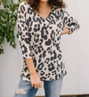 REBORN J TAKE A RISK TOP IN BEIGE/LEOPARD