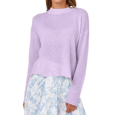 Brodie Cashmere Pearl Crew In Soft Lilac In Purple