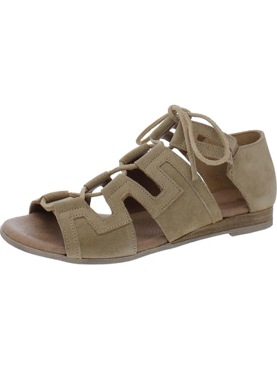 Eric Michael Ellie Womens Suede Lace-up Strappy Sandals In Beige