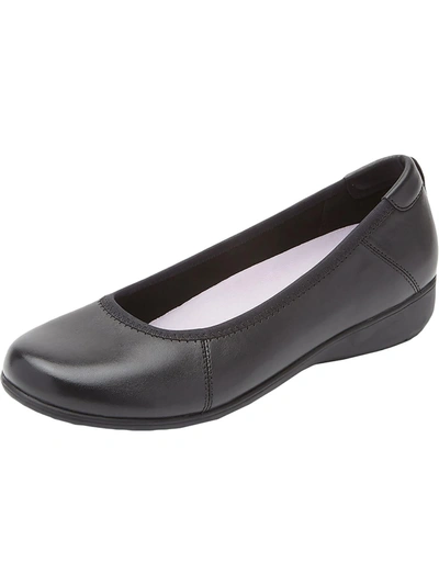 Aravon Abbey Womens Faux Leather Solid Ballet Flats In Grey
