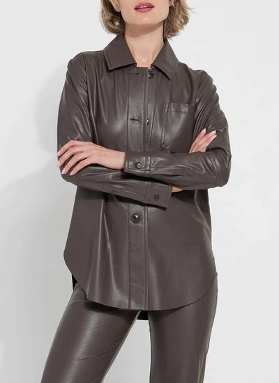 Lyssé Amara Overshirt In Rich Cocoa In Grey