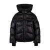 Hugo Boss Hooded Puffer Jacket With Metallic Effect In Black