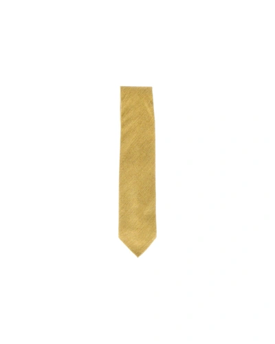 Loro Piana Textured Tie In Yellow Wool