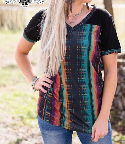 Crazy Train Camden Top In Black In Multi