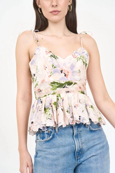 Christy Lynn Ashton Top In Lilac Floral In White