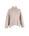 Totême Toteme Turtleneck Sweater In Beige Wool In Beige