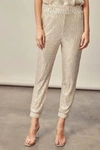 MUSTARD SEED TIME TO SHINE SEQUIN JOGGER PANT IN CHAMPAGNE