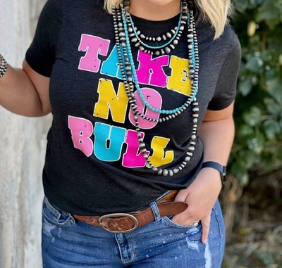 Texas True Threads Take No Bull Tee In Charcoal In Multi