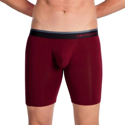 Obviously Primeman 9 Inch Leg Boxer Brief In Maroon In Red