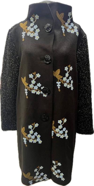 An Ren Asian Embroidery Jacket In 822 Brwn In Black
