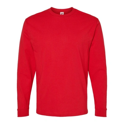 Hanes Essential-t Long Sleeve T-shirt In Red
