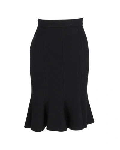 Prada Mermaid Knee-length Skirt In Black Wool