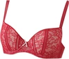 Wacoal Women's Rhapsody In Lace Contour Underwire Bra In Jester Red In Red